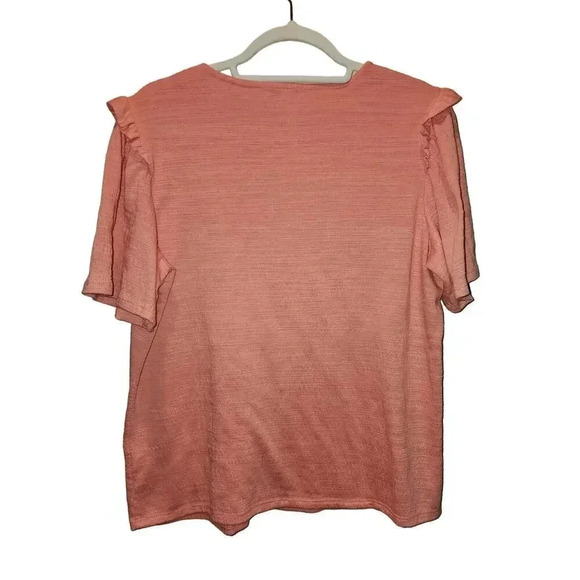 Nine West Women's Peach Short Sleeve Top L - Picture 2 of 4